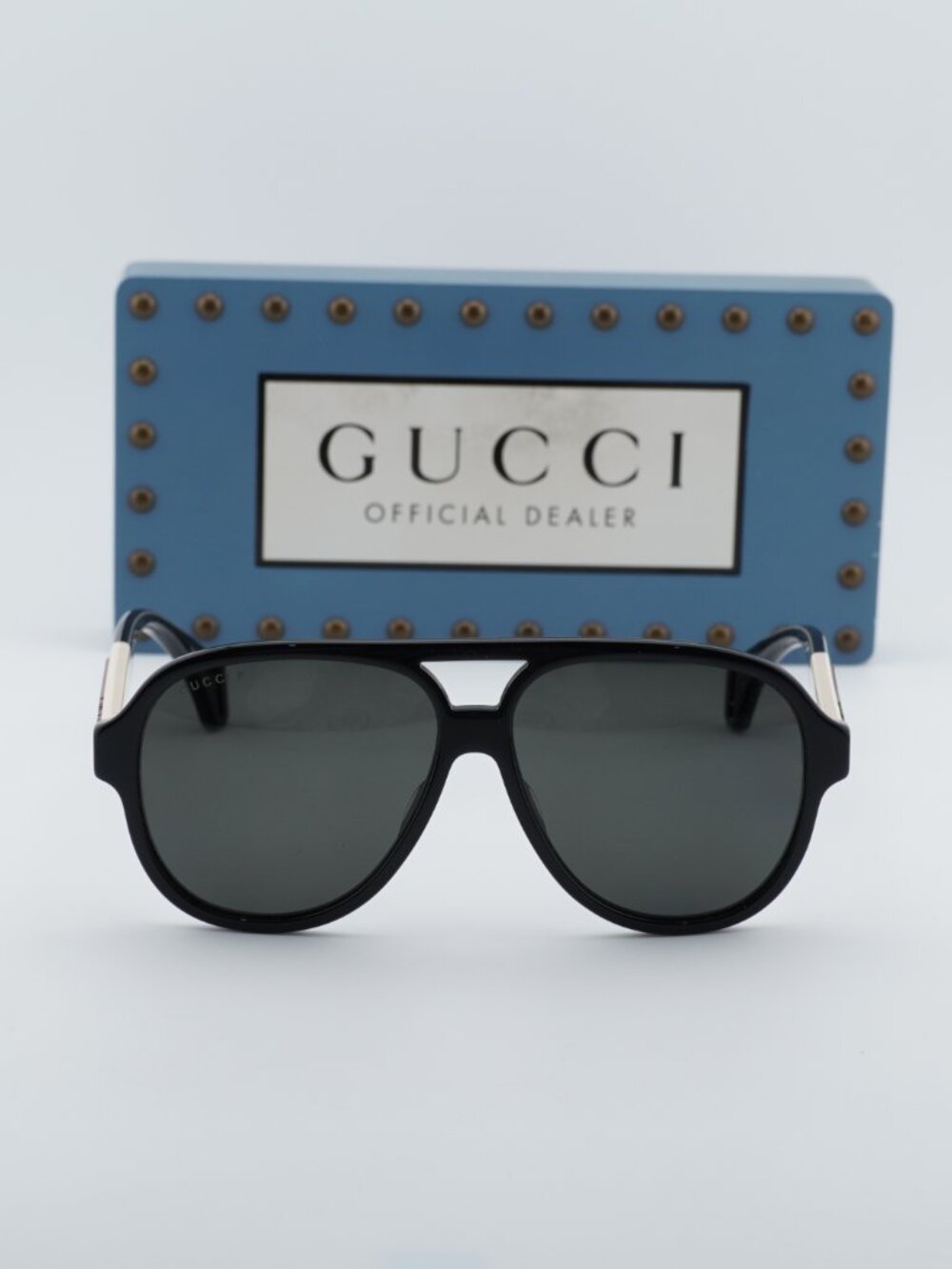 Gucci GG0463S 002 Aviator Sunglasses - Black\Grey - Picture 2 of 11